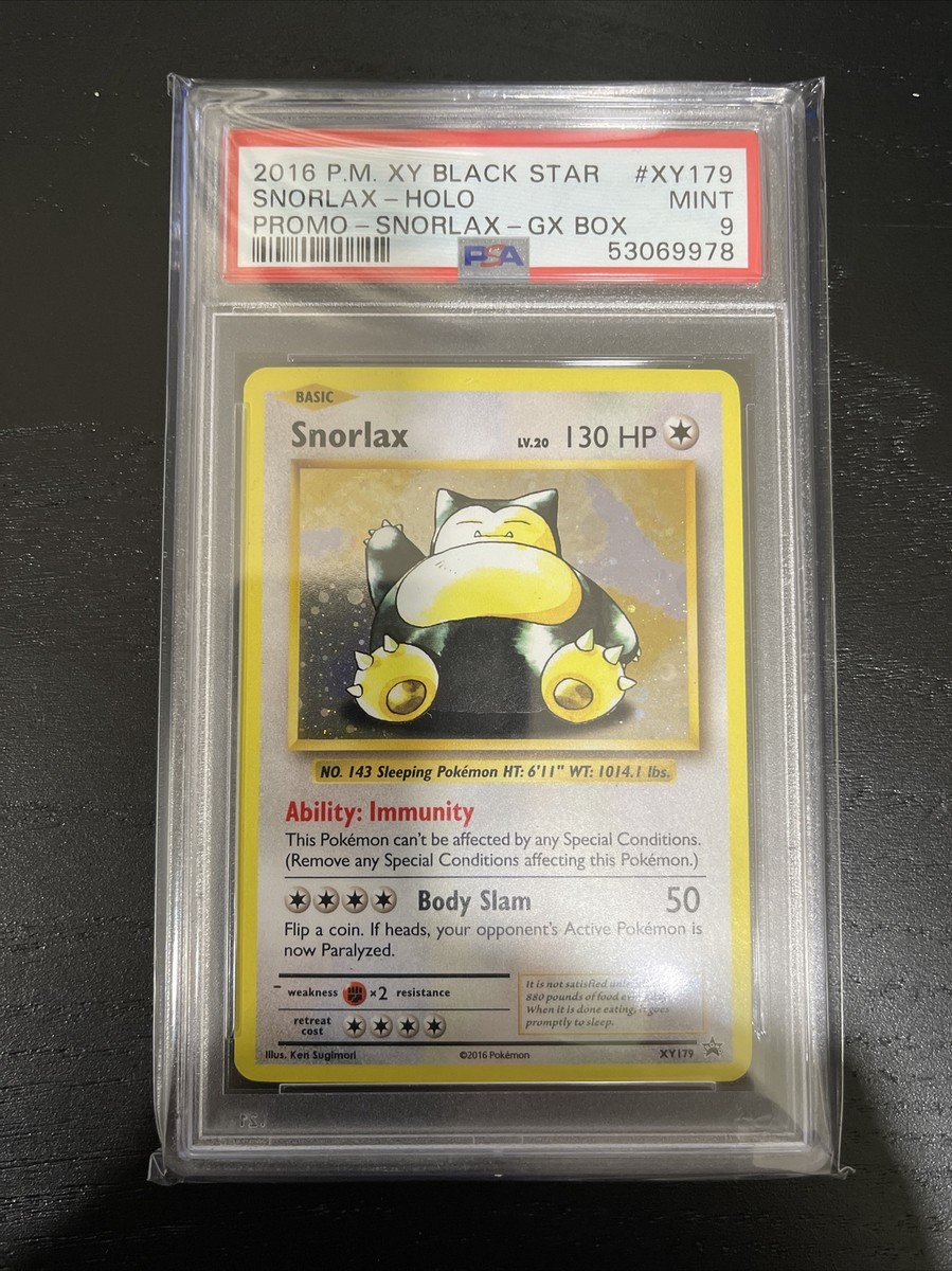 2016 POKEMON SNORLAX HOLO BLACK STAR PROMO PSA 9 MINT XY179 2016 POKEMON SNORLAX HOLO BLACK STAR PROMO PSA 9 MINT XY179