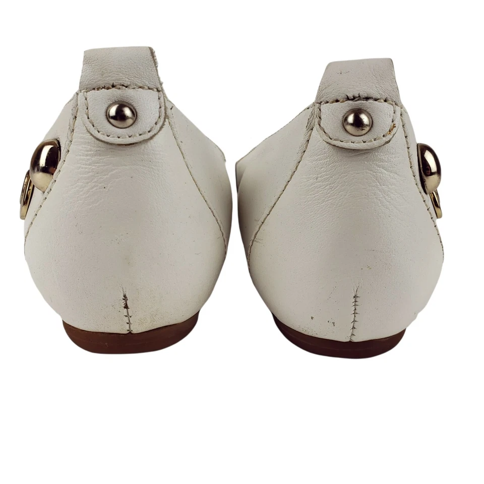 LOVE Moschino Plata Corazón Tachonado Blanco Planos Talla EU 36 US 6 Foto 4 de 4