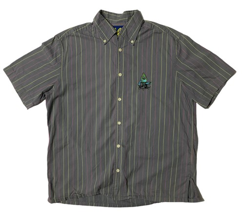 BBC Ice Cream Kick Push Y2K Skater Striped S/S Button Shirt Made In Japan Large