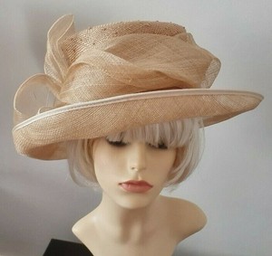 beige wedding hats