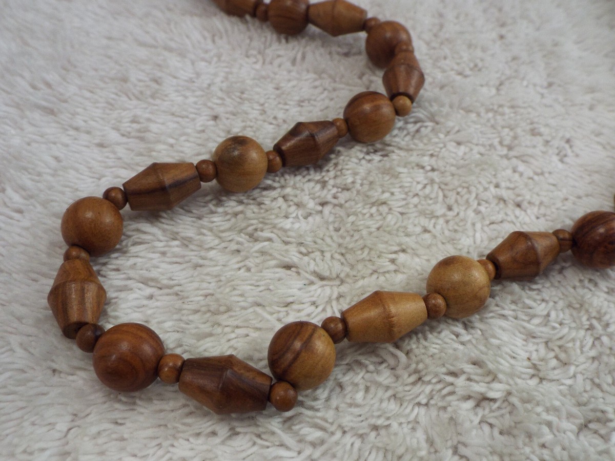 Wood Bead Necklace (D3) | eBay