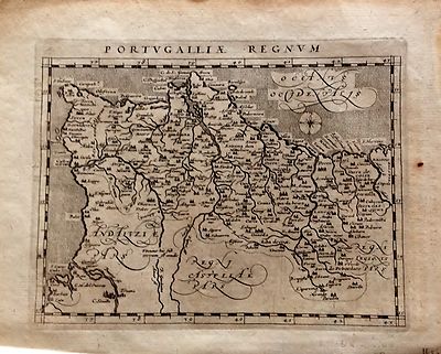 Portugal. Original Map, Giovanni Antonio Magini, 1597