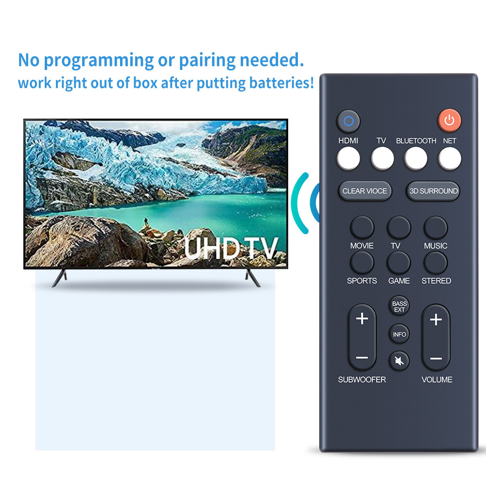Universal Replacement Remote Control For Yamaha YAS-209 & YAS-109 Sound Bars - No Battery Included