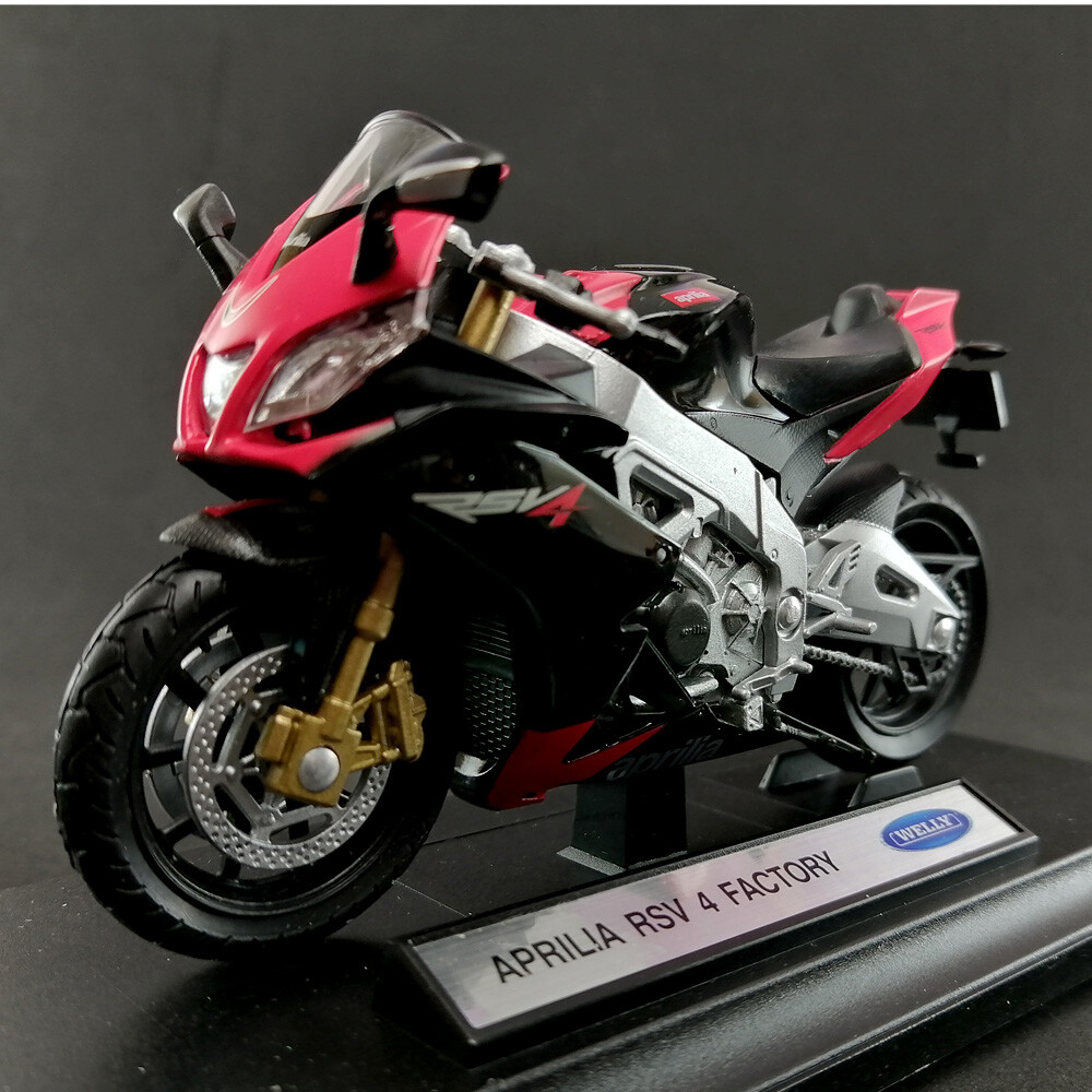 Modèle Moto Aprilia RXV 450 Rouge à L'Échelle 1:18 - Réplique Die-Cast En Métal Avec Socle