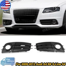 For Audi A4 B8 S-Line 2009-2012 Bumper Fog Light Cover Grille Grill Bezels Pair