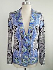 Etro Paisley Print Stretch Cotton Jacket Blazer Women's Italian 40 Worn Once
