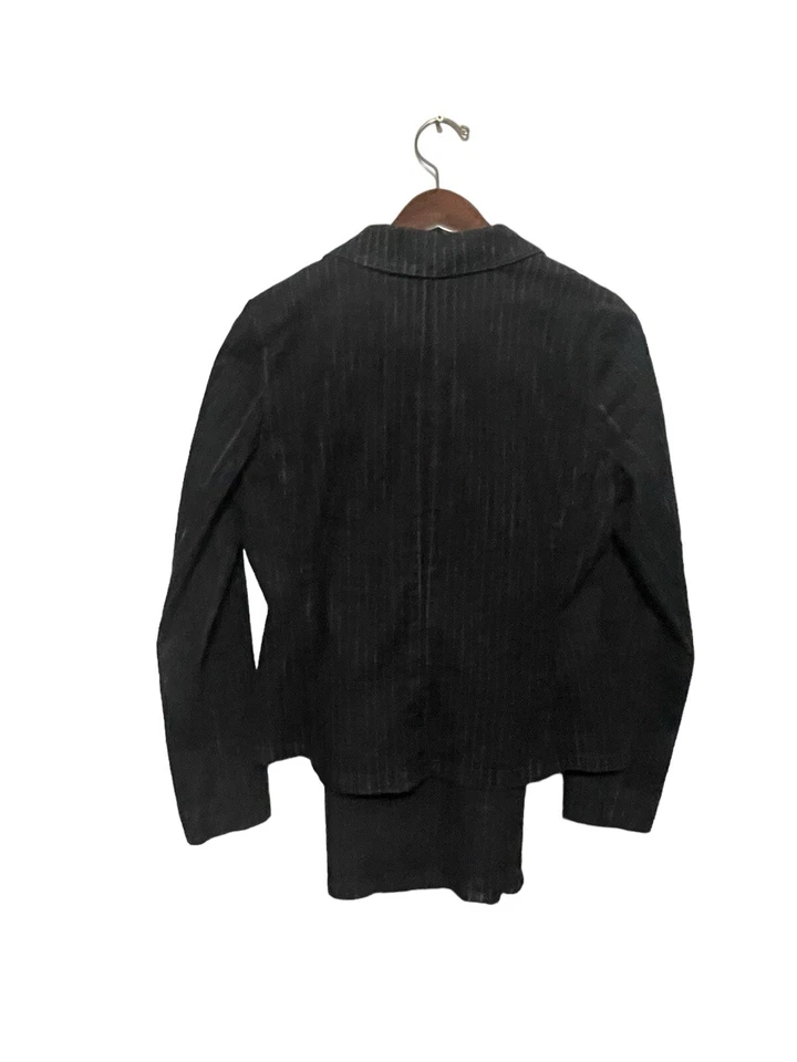 Винтажный LAUREN RALPH LAUREN джинсовой ткани брюки и блейзер костюм серый в тонкую полоску черный ярлык SZ M - Изображение 2 из 4