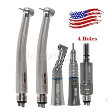 Dental High Speed/Slow Low Speed Handpiece Contra Angle Air Motor 4Holes Fit NSK