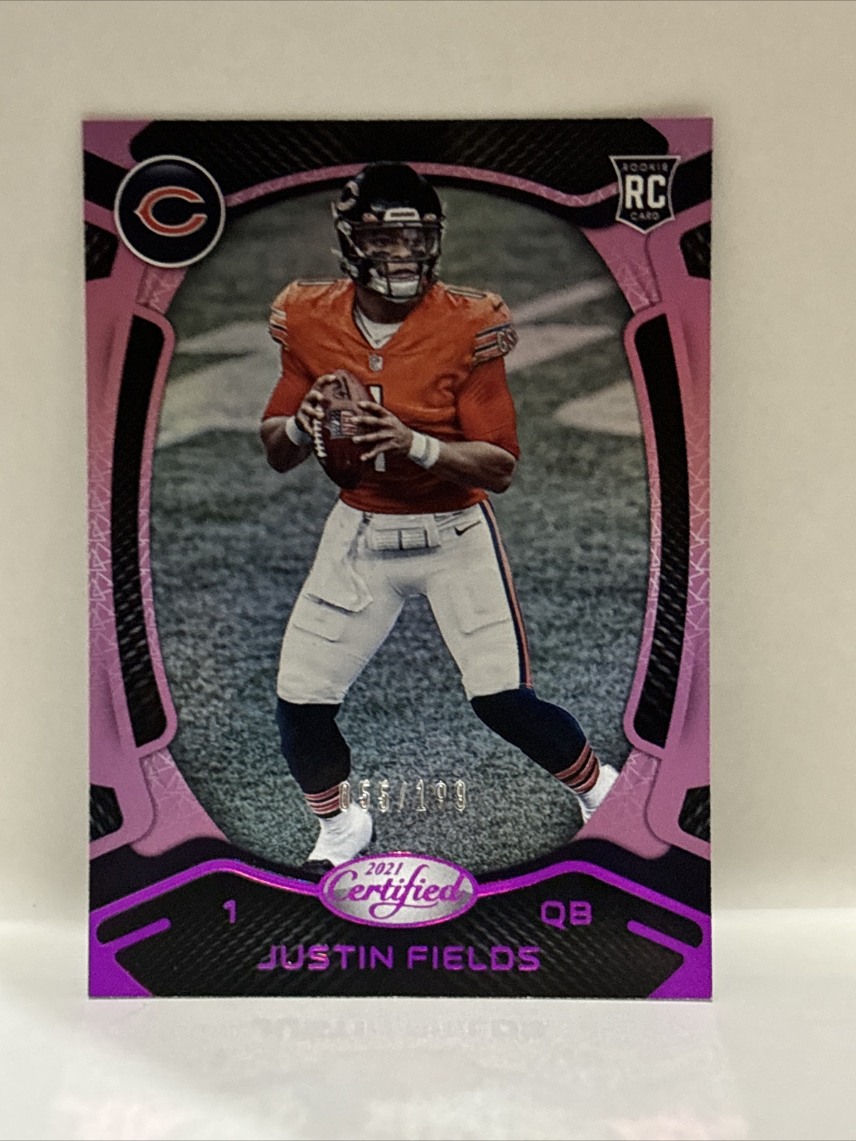 JUSTIN FIELDS 2021 Panini Certified Football PINK MIRROR RC 55/199 #104 Rookie