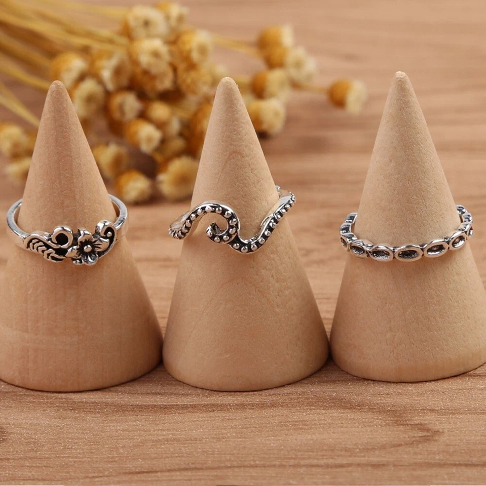 16pcs Silver Boho Stack Plain Above Knuckle Ring Midi Finger Tip Rings Set - Image 4 of 4