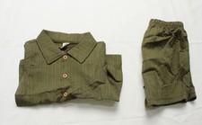 Shein Baby Boy's Button Front Shirt  Shorts Set LV5 Army Green Size 2-3Y
