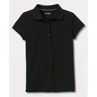 Cat & Jack Toddler Girls' Short Sleeve Uniform Polo Shirt Black Size 4T Cotton