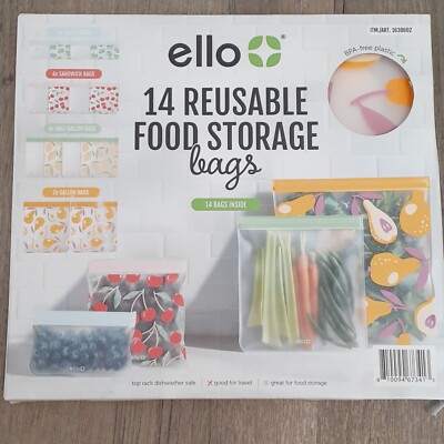 Ello 14 Reusable Food Storage Bags