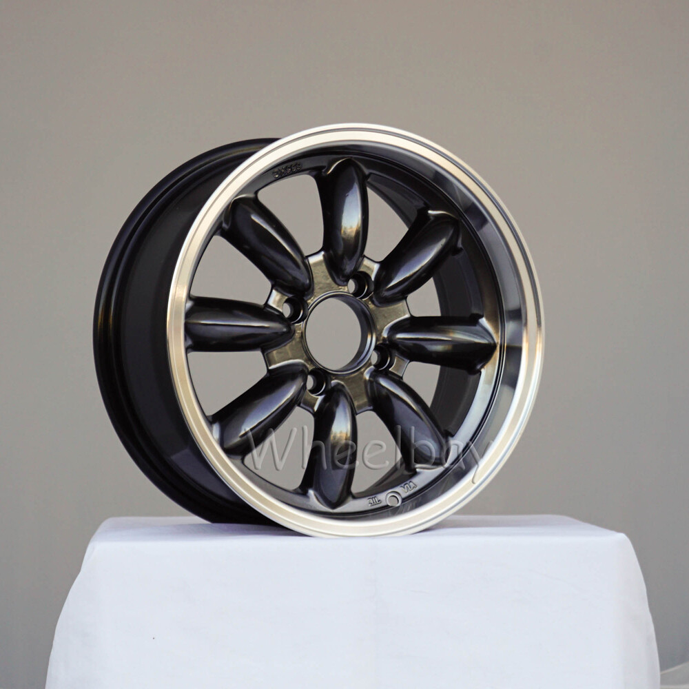 4 PCS ROTA WHEEL RB 15x7 4x114.3 4 ROYAL HYPERBLACK BIG CAPS