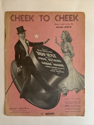 1935 CHEEK TO CHEEK, Fred Astaire-Ginger Rogers TOP HAT Sheet Music Pink BERLIN