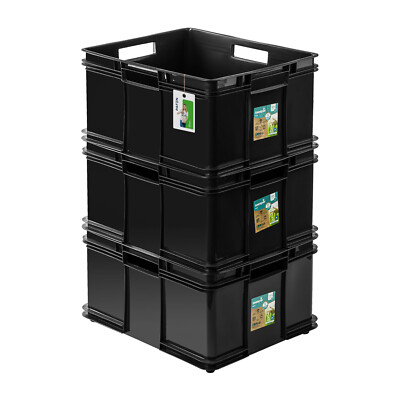 3x Euro Stapelbox 54l Euro-box Ecoline Stapelkasten Transport Eurobehälter