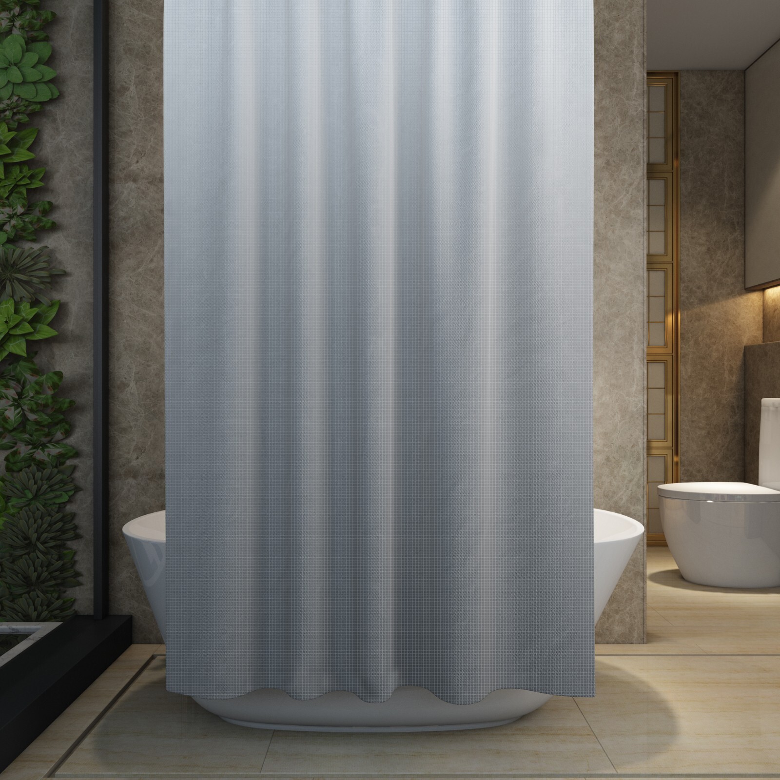 Shower Curtain Mould Proof Mildew Resistant Bathroom EVA Fabric Curtain ...