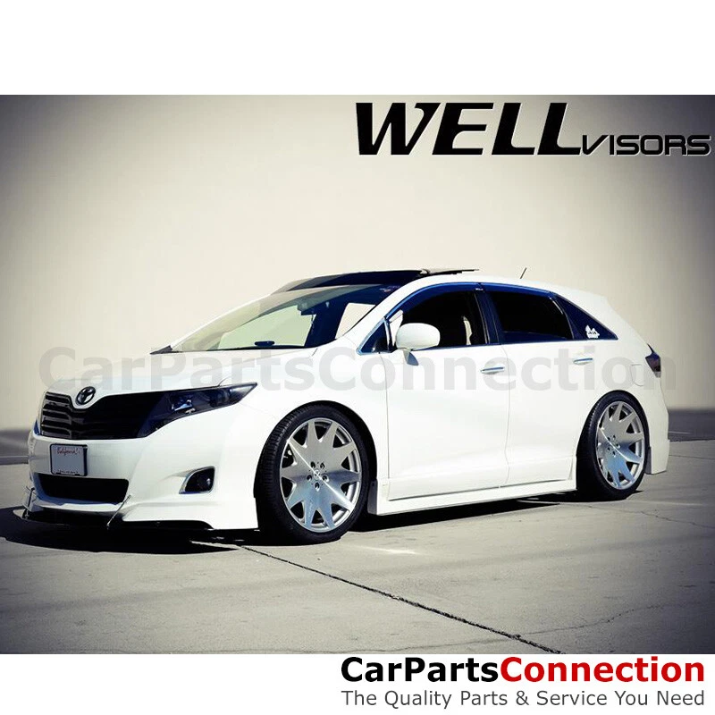 WellVisors Window Visors 08-17 For Toyota Venza Side Deflectors Chrome - Image 2 of 4