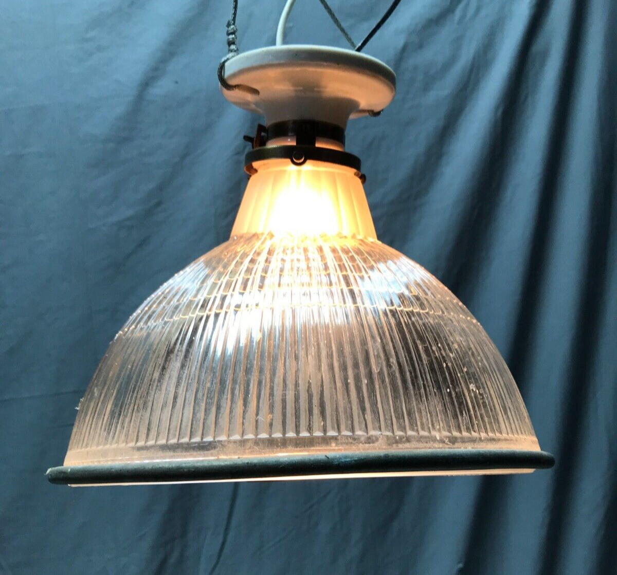 Vintage Industrial Holophane Eames Era Old Factory Ceiling Work