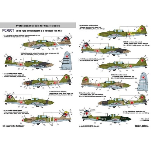 Decals Flying Revenge: Ilyushin IL-2 FOXBOT 72-035 Scale 1:72 - Picture 7 of 24