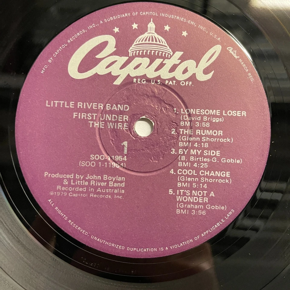 Little River Band – First Under The Wire Vinyl, LP 1979 Capitol Records Foto 4 de 4