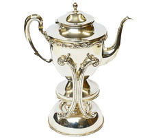Rechaud mit Kanne 925 Sterling Silber 1900 g Gonzalo Moreno Mexiko H&ouml;he 32 cm