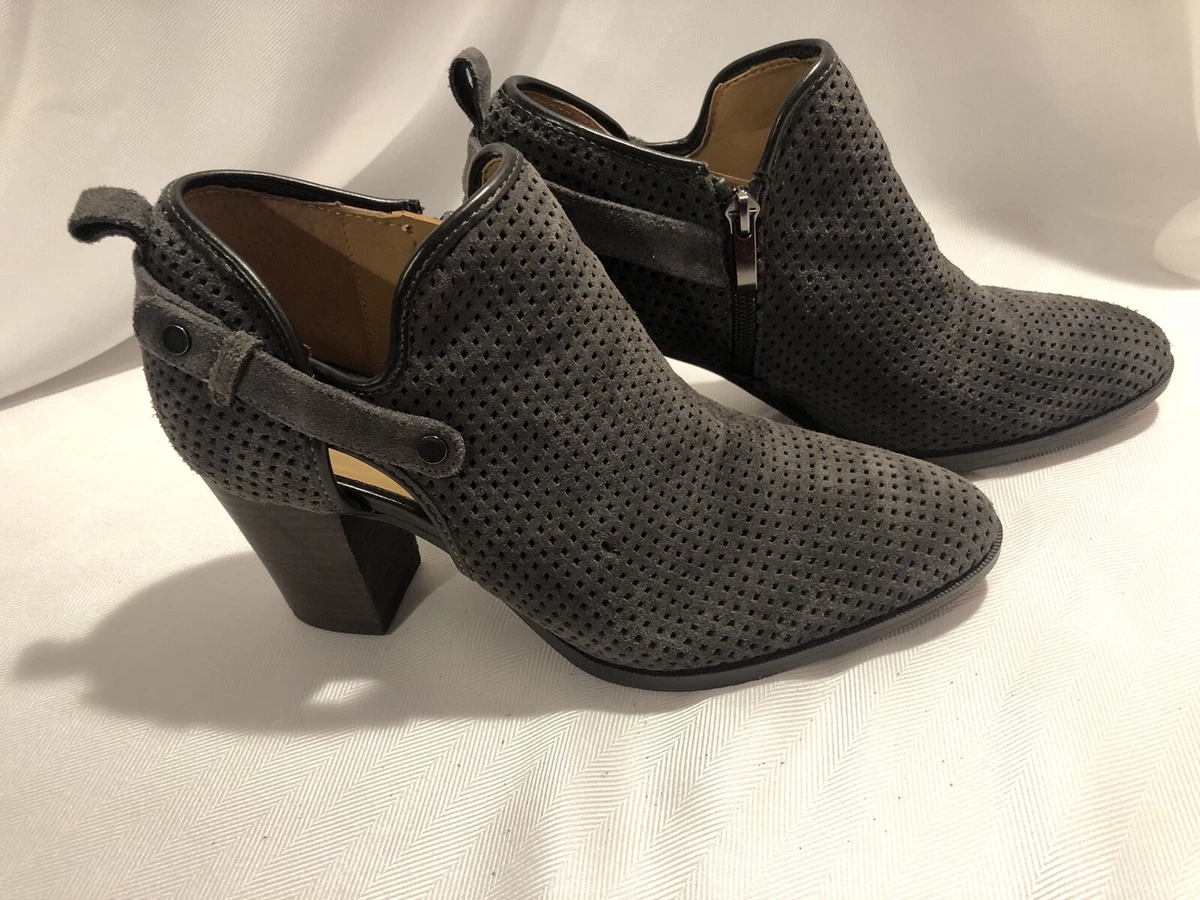 Franco Sarto Dale 2 Ankle Boot Gray Leather Side Cut Women s 9.5