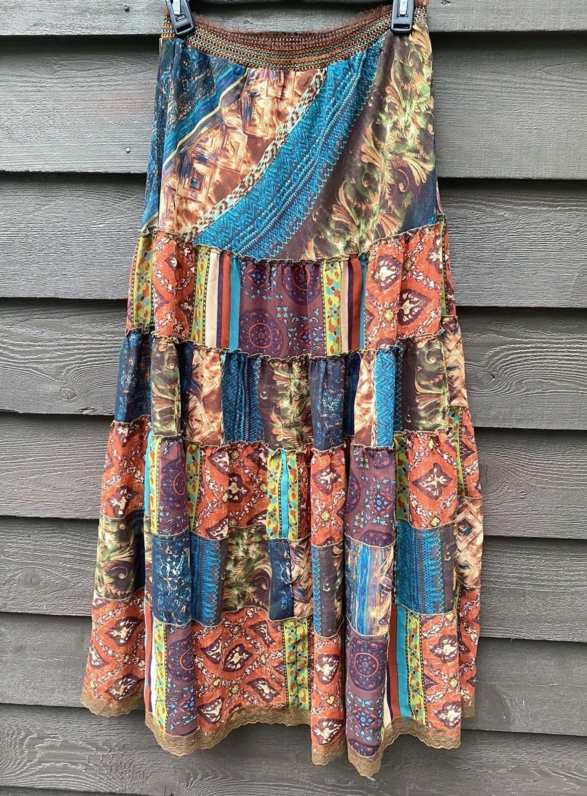 The Pyramid Collection Boho Patchwork Tiered Maxi… - image 3