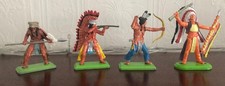 Britains Deetail Indians (Bear Skin Head dress) x 4