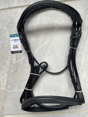 Black Pony English Dressage Bridle Raised Padded NWT Equiroyal