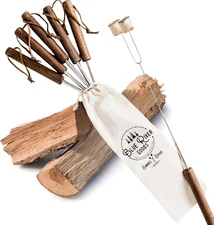 Smores Sticks | Set of 6 Marshmallow Roasting Sticks | Extendable Stainless Stee