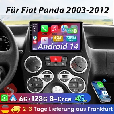 6+128G DAB+ SIM 8-Kern Carplay Für Fiat Panda 2003-2012 Android 14 Autoradio GPS