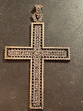 Rare Belle Grande Croix Crucifix  French Antique Cross