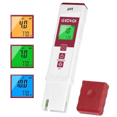 pH Meter for Water with Color Display pH Test Strip Function Pro Digital pH L...