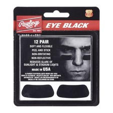 Rawlings Eye Black Stickers, Eb12 12 Pairs/24 Sheets For Glare Reduction 