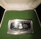 Vintage 1975 Franklin Mint Christmas Ingot 500 Grains .925 Sterling Silver w Box