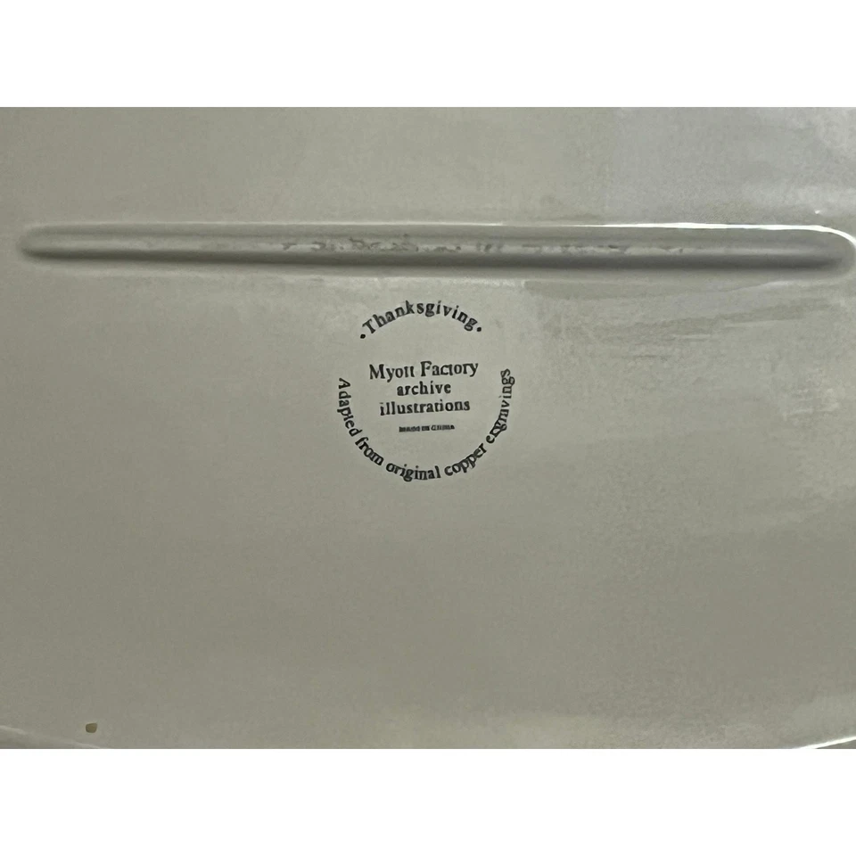 QUEEN’S Thanksgiving Oval Platter & Dinner Plate LOT Multicolor Flowers Myott - Image 4 of 4