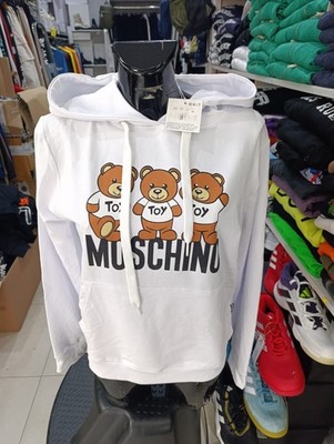 Moschino Womens Hoodie Sweatshirt With Hood Size XL White MSF2