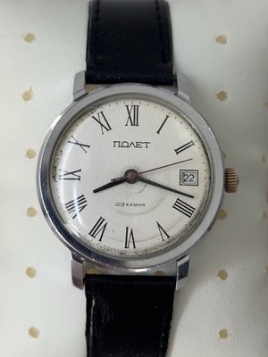 Rare Vintage Poljot Automatic USSR Watch 23 Jewels Cal.2616.2H Roman Date 80s