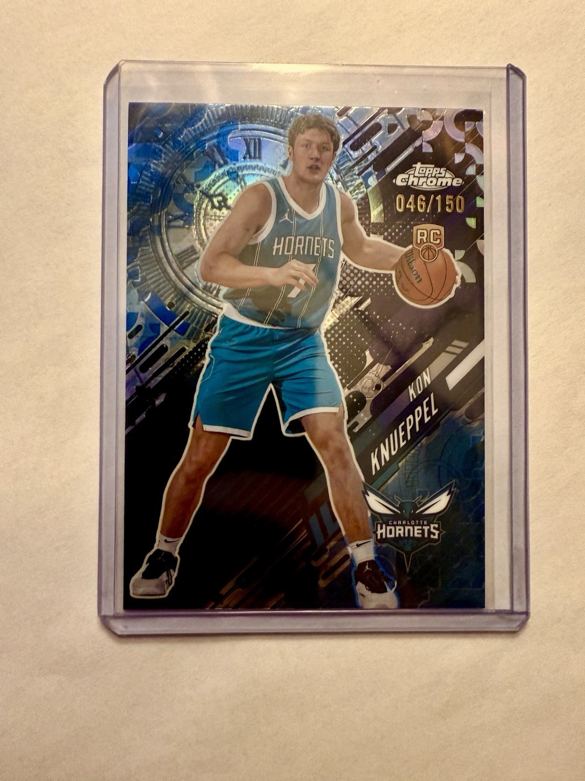2025 Topps Chrome NBA Kon Knueppel Go Time Blue Refractor #GT-19 RC /150 Hornets