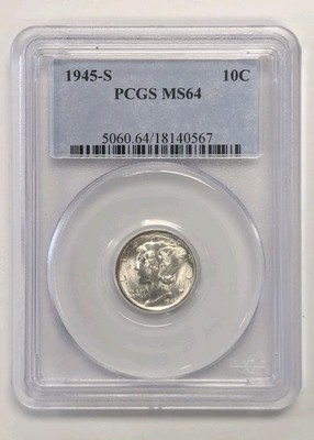 1945-S Mercury Dime-Micro S- PCGS MS64 #Z251 | eBay