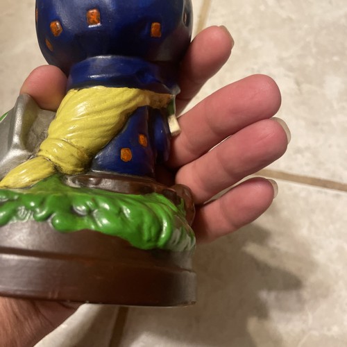 Vintage Mädchen mit blauer Haube Hut Kleid Keramik Figur Statue 70er Jahre handbemalt - Bild 10 von 13