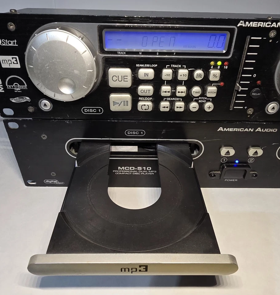 American Audio MCD-510 Bundle Dual CD MP3 Player DJ 2 piece With Power Cords - Image 2 of 4