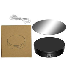 Black USB Rotating 360 Degree Mirror Display Stand Jewellery Holder Turntables