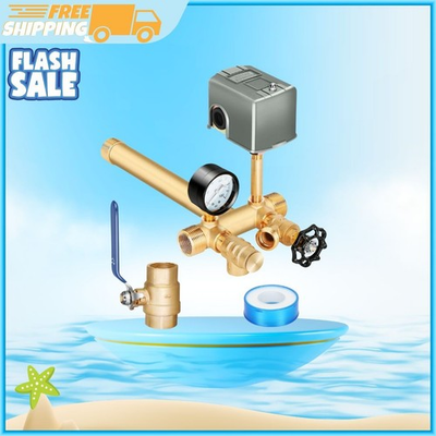 #ad 1x11 Well Pressure Tank Tee Kit with 30 50 PSI Pressure Switch $36.54