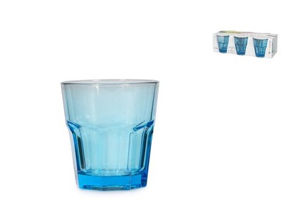 Pasabahce Set 6 Glasses Blue Glass Plate, Casablanca, 25cl