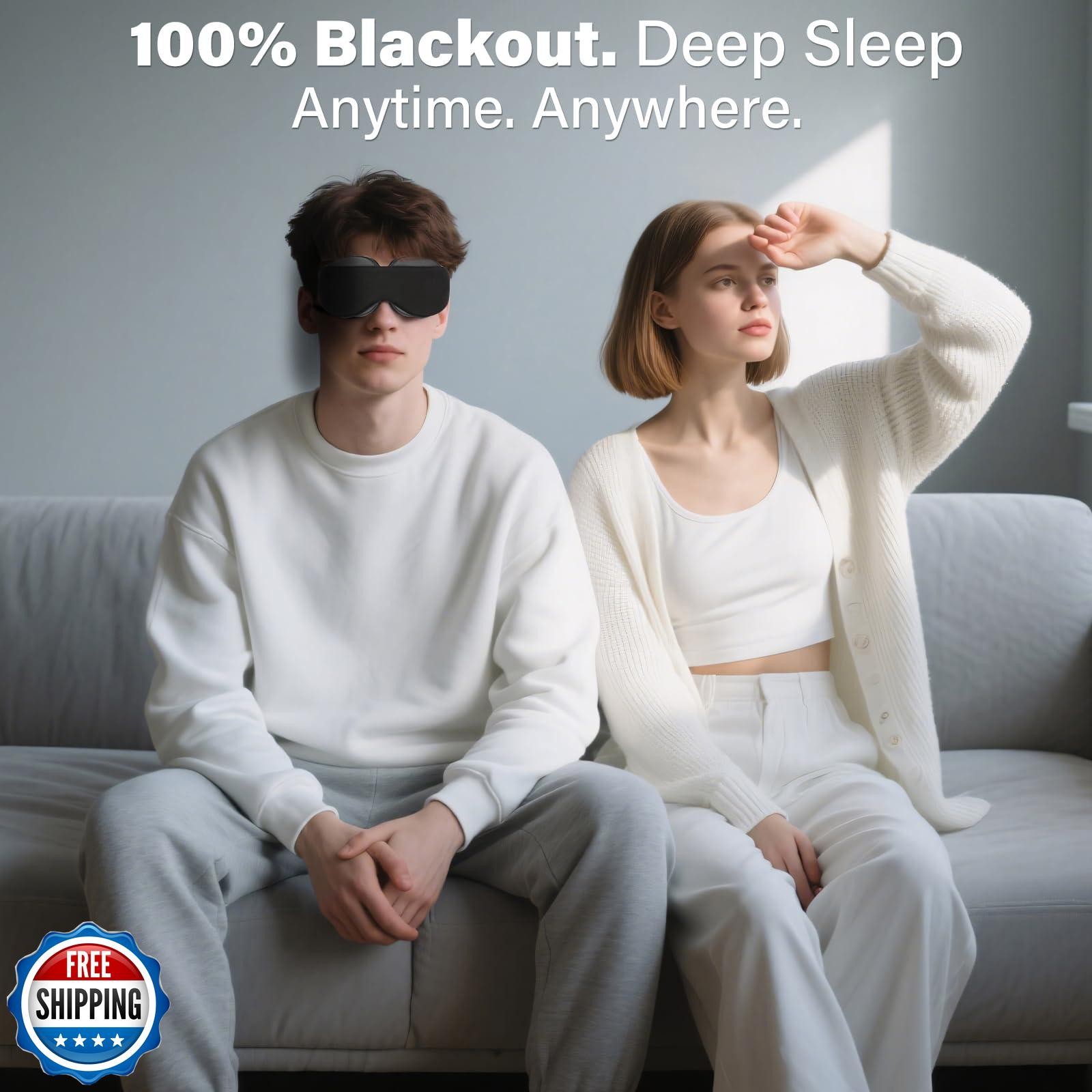 Sleep Mask for Dry Eyes – 100% Blackout Eye Mask and Moisture Gog