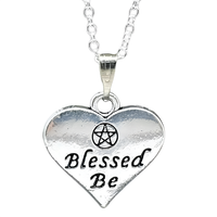 Blessed Be AnhäNger Herz Pentakel 18 Zoll Halskette Ethno BöHmen Hexerei Schmuck