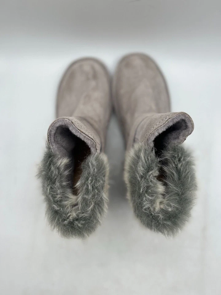 Bearpaw Koko Winter Boot Women's Sz 11 Gray Suede Leather Faux Fur Lined - Image 3 of 4