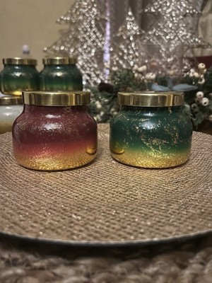 Capri Blue Tinsel & Spice & Crystal Pine Glimmer Jar 8 oz each. Scented candles 